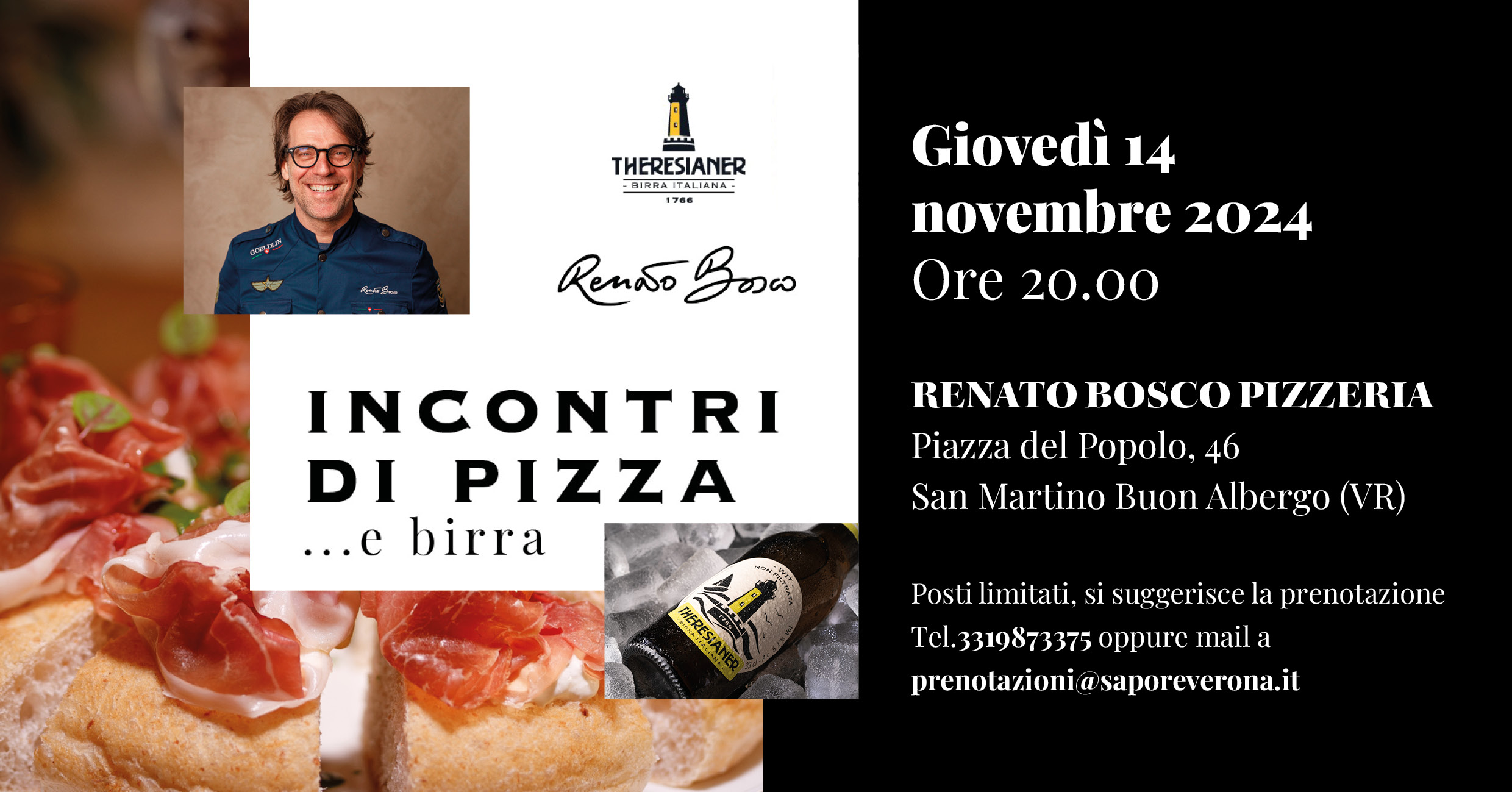 Theresianer e Renato Bosco un sodalizio di gusto e qualità “Incontri di pizza e…birra” 14 novembre